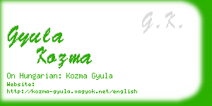 gyula kozma business card